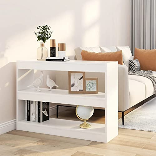 homiuse 2 Regale Bücherregal/Raumteiler Weiß 100x30x72 cm Regal Weiß BüCherregal Regal Wand WüRfelregal Kinderregal BüCherregal Holz Buchregal BüCherschrank Bookshelf Korridor&Zimmer