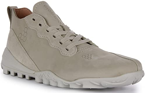Vivobarefoot Novus Mid Kromfria bio-läder utomhussneakers för kvinnor, Sand, 7.5 Wide