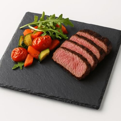 Genérico Pack de 6 platos de Pizarra Natural cuadrados de 20x20 cm