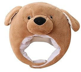 ISAKEN Hund Hüte Lustiger Plüsch Hut Halloween Tiermütze Partyhüte Urlaub Cosplay Mütze Kopfbedeckung für Kinder Erwachsene Dress Up Party Kostüm Zubehör Party Kostüm Halloween Weihnachten