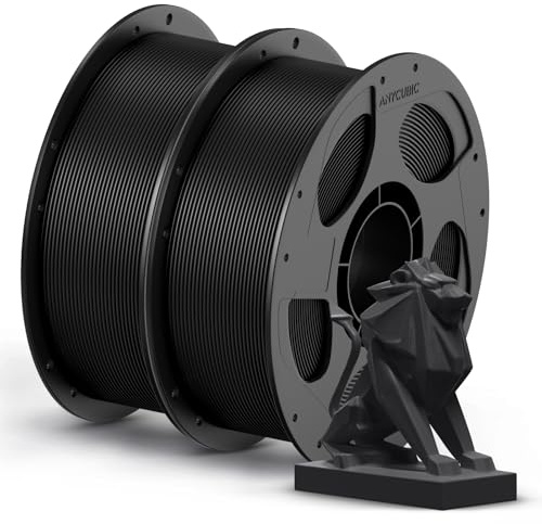 ANYCUBIC PETG Filament 1,75 mm, 2kg Schwarz 3D-Druck-Filament für 3D-Drucker, Maßgenauigkeit +/- 0,02 mm, Vakuumverpackung, Ordentliche Spule