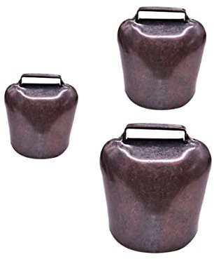 NUOBESTY Kleine Dicke Nutztierglocke Aus Eisen 2 Stück Rotbronze Hängedekor Für Schafe Pferde Kühe Tierhaltung