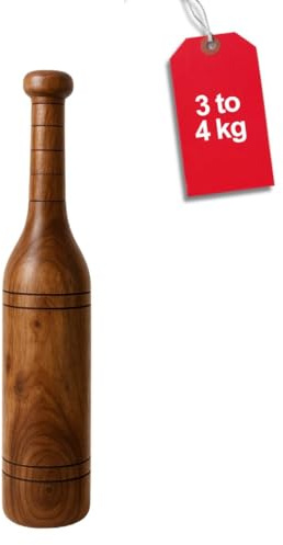 KNK MUGDAR FITNESS BAR INDIAN CLUB MUDGAR BHEEM MACE AXEL EQUIPMENT MEEL KARLA KATAI MUGDAL FITNESS HÅLLBAR TRÄUTRUSTNING (3 kg)