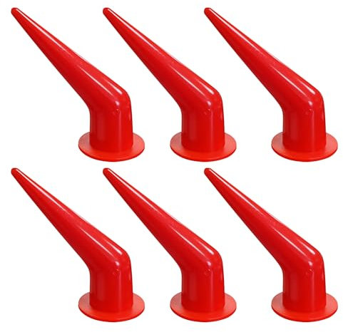 luzhidongm 6 pieces of curved caulking guns and nozzles, reusable external wall nozzle applicators, and replacement extension tools for construction (red)