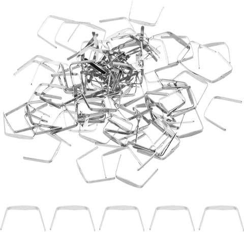PATIKIL 10x10mm Copper Chandelier Connector Pins, 200Pcs Chandelier Crystal Clips for Fastening Crystals Parts, Chandelier Replacements, Chrome