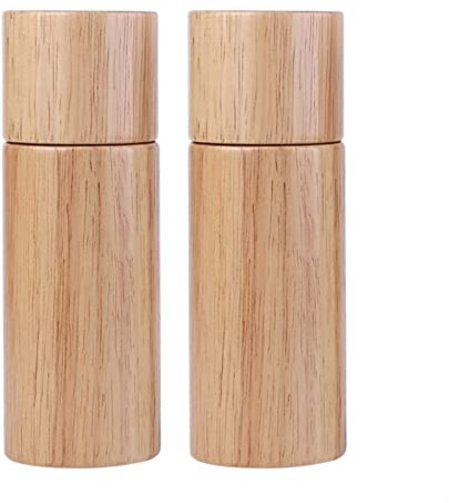 NEBE Macinapepe Pepe Set di Sale in Legno e smerigliatrice al Pepe - Sale Manuale e Scatola del Pepe con Coperchio Girevole Macinapepe Manuale Macinaspezie