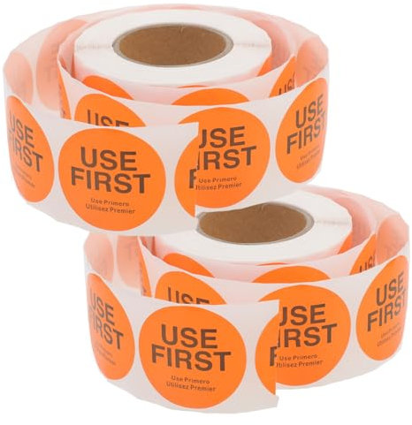 STOBOK 2rollen Selbstklebende Lebensmitteletiketten Aufkleber Für Ersten Gebrauch Gastronomie Aufkleber Etiketten Für Restaurant Und Küche Aus Beschichtetem Papier Einfach Anzuwendende Le