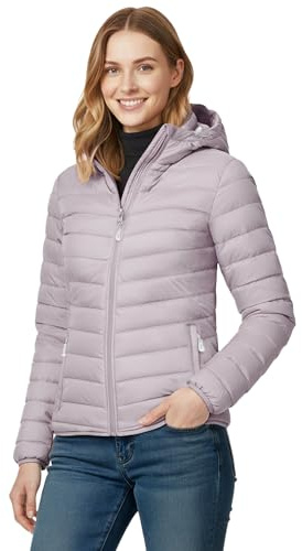 33,000ft Women's Packable Puffer Jacket Water Repellent Insulted Jacket | Lightweight, Windproof, 3 Pockets, Machine Washable, Soft, Warm, Padded, Adjustable Hood, for Outdoor Hiking Traveling
