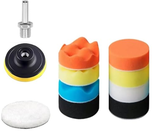 NCZCDZSW Polierschwamm Set 11 Stück Polieraufsatz Akkuschrauber Polierset mit 2 M10 Adapter Bohren Polierpad Polieraufsatz Winkelschleifer Polierauflage für Bohrmaschine Polieren Schleifen Wachsen