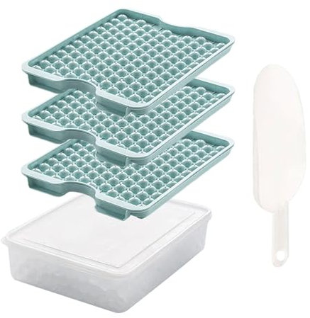 Moldes redondos para hacer hielos, con caja y pinzas, bandeja para cubitos de hielo, fácil de liberar y resistente