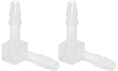 PATIKIL 0.09 Raccord en coude à Barbe en Plastique, 2 Pack Raccords en L à Barbe Connecteur de jonction à Barbe égale à 2 Voies Raccord de jonction Mender pour Aquarium Carburant