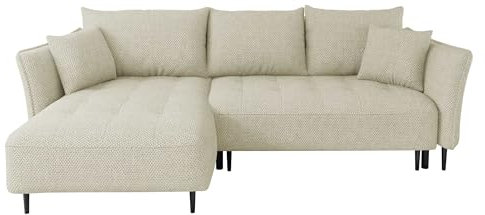 Mirjan24 Ecksofa mit Schlaffunktion und Bettkasten Betresa, L-Form Sofa, Eckcouch, Polstersofa, Polstergarnitur, Wohnlandschaft (Onega 02, Seite: Links)