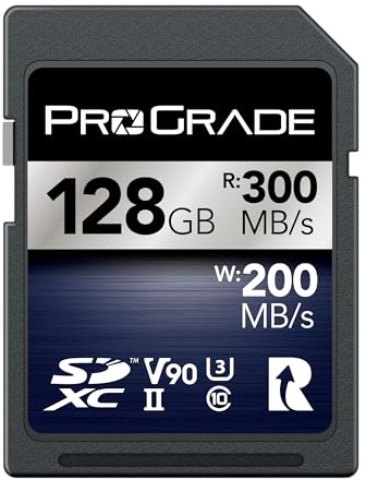 SD UHS-II 128GB Karte V90 – Bis zu 250 MB/s Schreibgeschwindigkeit und 300 MB/s Lesegeschwindigkeit | Für professionelle Filmemacher, Fotografen und Content-Kuratoren – von Prograde Digital