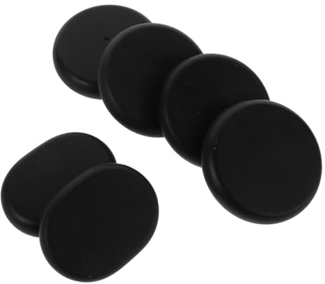 KOCKSHION Hot Stone Massaggio 6 Pezzi in Pietra Bian Stone Nera, Superficie Liscia, Presa Facile, per Terapia Spa e Casa