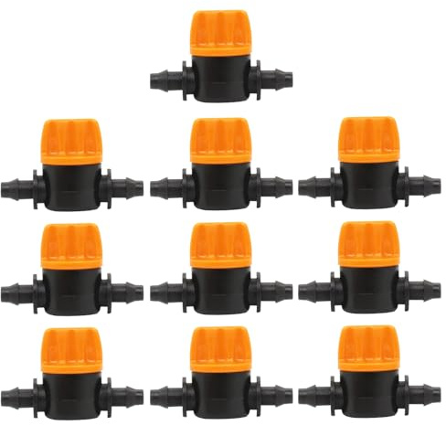 Tuxuseo Van d'Arrosage - 10 Pièces Vannes d'Arrêt pour Micro-Irrigation - Pièces De Contrôle D'Eau Pour Jardin Intérieur Maison Serre Garage Et Espaces Extérieurs