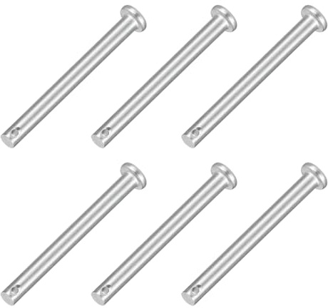 QUARKZMAN 6 Stück M5 x 50mm Einloch Gabelbolzen 304 Edelstahl Flachkopf Gabelbolzen Hitch Pin Für Trailer Latch Mechanikreparatur Möbelmontage Industrieequipment