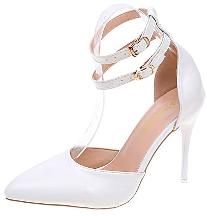 Sandaler för kvinnor Superhöga klackar Sandaler Dam Pumps Stiletto Cover Klackar Läderremmar spetsig tå