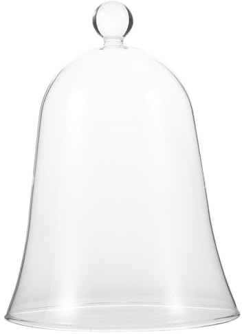 BESPORTBLE Glasglocke für Konservierte Blumen Transparente Klarglas Displaykuppel 13cm Ø X 22cm Hoch Staubschutz Vielseitige Tischdekoration für Hochzeit und Wohndeko