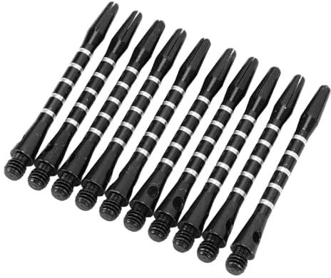 Jenivaint Aste per Dardi da 10 Pezzi, Steli per Freccette con Filettatura di Ricambio in Lega di Alluminio con Foro di Bloccaggio per attività Indoor (Black)
