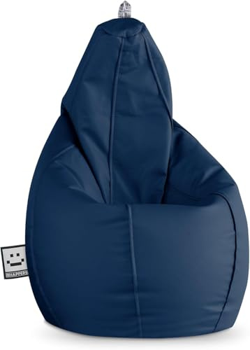 Pouf Poltrona Sacco con Imbottitura per Sedersi Grande Puff per Bambini Adulti Morbido Puffo Bean Bag Chair Gigante per Salotto Lettura Blu XL