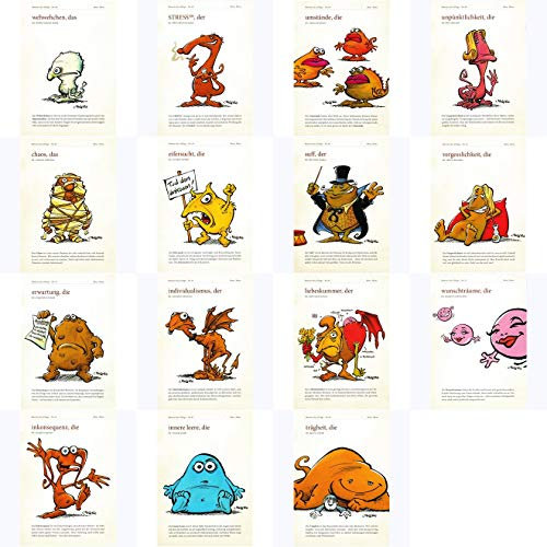 Postkarten MIX Monster aus 15 Karten Monster des Alltags - Motiv: lustige MONSTER DES ALLTAGS - Anlass: Humor, Grüße - Künstler/Verlag: CHRISTIAN MOSER – MIX SET Karten No. 01 bis 15