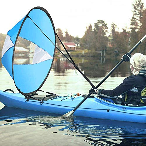 Grande voile à vent pour kayak Esoes de 108x108 cm, kit de voile de descente dépliable, accessoires pour kayak, pour canoës portatives, compatible avec les bateaux gonflables et les canoës