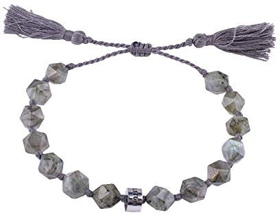 KELITCH Zart facettierten Kristall Freundschaft Armbänder Handgefertigt Quaste Strand Armbänder Mädchen Geschenke (grau)