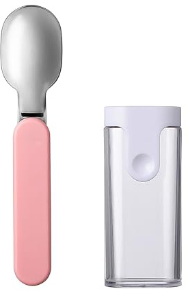 Mepal – Folding Spoon Ellipse – Reusable Spoon To Go – Foldable Spoon For Yoghurt Cup – Cutlery For Travel - Including Storage Case – Stainless Steel - Nordic Pink