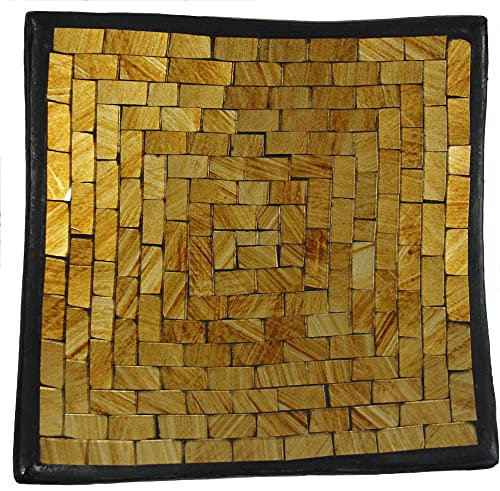 SAWA Obst-Schale Glas-Mosaik-Schale, Dekoschale mit bunten Mosaiksteinen, eckige Mosaikschale (213, B 25 cm)