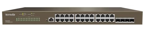 Tenda TEG3328F Switch 24 Porte Gigabit Managed con 4 porte SFP (Gestione Web, QoS, IGMP, VLAN, montaggio su rack da 19 pollici, custodia in metallo)