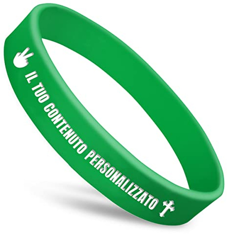 GSCSP braccialetti silicone personalizzabili bracciali fluorescenti per feste braccialetto semiperdo bambini-verde
