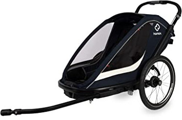 HAMAX Breeze Twin Remorque de vélo pour Enfant Bleu Marine/crème