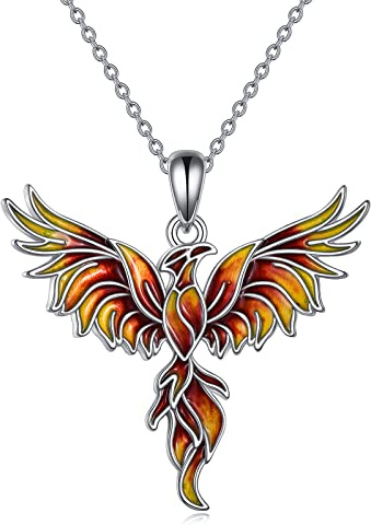 YAFEINI Phönix Anhänger Kette 925 Sterling Silber Schmuck Geschenke für Damen Mädchen Mama