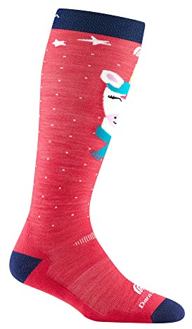 Darn Tough Kids Magic Mountain Over-The-Calf Midweight Ski & Snowboard Sock (Style 3807) - Raspberry, Medium