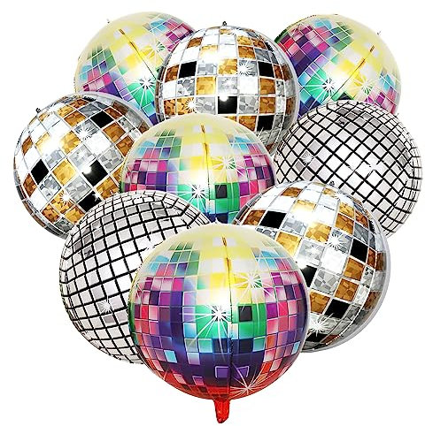 Party Deko,Helium Ballons,9 Stück Discokugel Luftballon,22 Zoll 4D Discokugel Deko,Ballons Geburtstag,Bunte Disco-Folienballons,für Disco-Mottoparty Geburtstag Party Mitzvah Abschlussfeier Dekoration