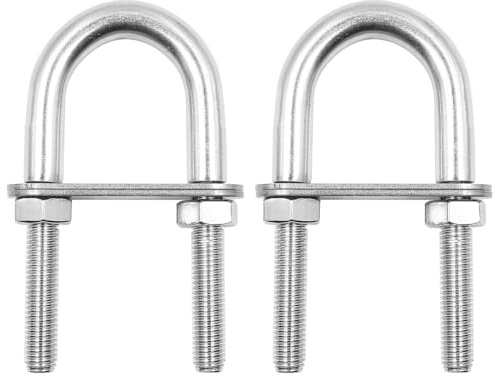 2 Stück ZONADAH U-Bügel M12 150 x 60 mm rund gebogen 304 Edelstahl U-Bolzen mit Plattenmuttern U-Bolzen-Zubehör U-Halterung geeignet für Boote, Eisenwaren, Automobil, Sanitär, Haushalt und Industrie