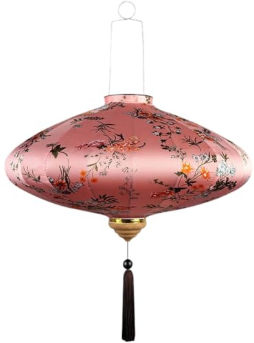Fopytu Oval Silk Lanterns Oriental Chinese Japanese Hanging Lanterns Waterproof for Outdoor Party Wedding Garden Home Decoration