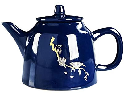 Théière en céramique bleue - 260 ml - Théière en porcelaine bleue pour théière Yixing - Bouilloire en argile chinoise et café Samovar
