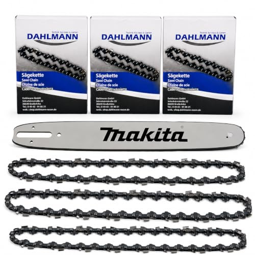 MAKITA Schwert 3/8 35 cm 1,1 mm + 3 HM Sägeketten für MAKITA DUC353 UC3510A UC3520A UC3541A EA3200S35A EA3201S35A