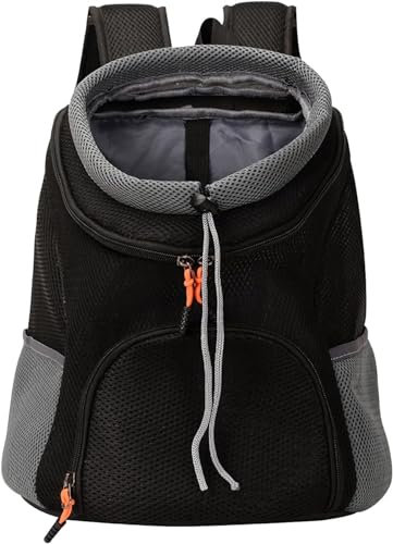 Haustiertrage-Rucksack, Katzenrucksack, Hunderucksack Vorne Mit Sicherheitsgurt Für Reisen, Faltbar Für Hunde Und Katzen, Verstellbare Atmungsaktive Tasche Mit Kopf Nach Vorne Für Kätzchenwelpen (Col