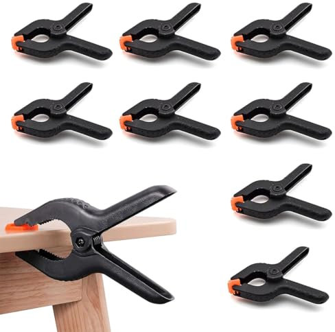 MEXRUMI 8 Pezzi Morsetti A Molla Da 7Cm Nylon Morsetti A Molla Pesanti Morsetti In Mussola Di Plastica Resistente Per Mussola Di Fondo Tela Carta Schermo Cromato Clip Resistente (Nero)