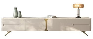 Lizhuzhuzs28 Mesa de TV Mueble de Almacenamiento de Gran Capacidad for TV, Sala de Estar, apartamento pequeño, con Patas de Metal de Acero Inoxidable, fácil de Limpiar Mueble para Salón
