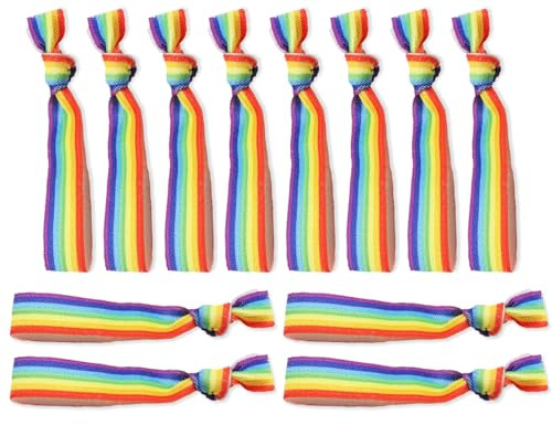AOYEGIC 12 Stück Gay Pride Armband,Regenbogen-Flagge,LGBTQ armbänder,regenbogenfarbenes Band,für Männer,Frau,Paar,Regenbogen Partyeintritt accessoires(10 * 1.5 cm)