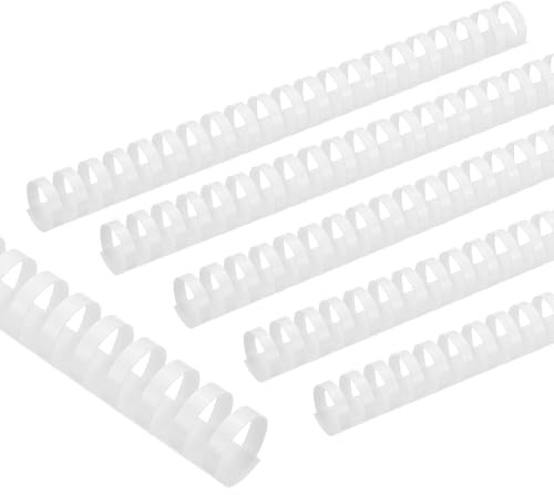 PATIKIL 25mm (1) Plastic Binding Combs, 50 Pcs 21 Rings Comb Binding Spines 225 Sheet Capacity Letter Size for Binding Paper Sheets Notebook Calendar Picture Album, White