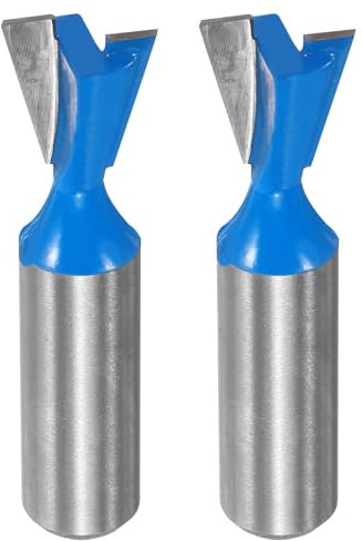 QUARKZMAN 2pz Fresa per Dovetail 5/8 Diametro 1/2 Asta Carburo di Tungsteno 14 Gradi Fresa per Giunti Dovetail per Cassetti Armadietto Lavorazione Legno Finitura Fina