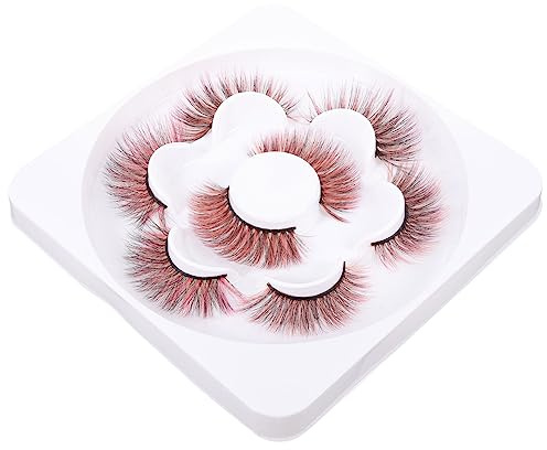 minkissy 4pairs Colorful False Eyelashes Wispy Artificial Lashes Curly Fake Lashes for Women Makeup Natural Look Random Color