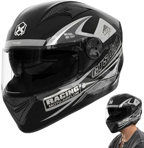 Casco integral de motocicleta, integral de cara completa, visera completa, doble visera