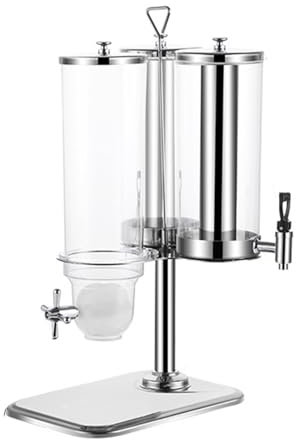 6L Drink and 3.5L Cereal Dispenser Combo Self Service Rotary Beverage and Dry Food Storage Machine for Nuts Legumes Juice and Tea with Separate Control