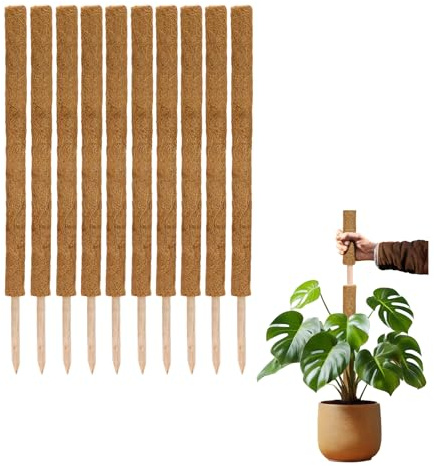 La cordeline 10 Tuteurs Plantes Grimpantes 90cm, Support Coco Naturel Extensible pour Monstera, Plantes Jardin Maison