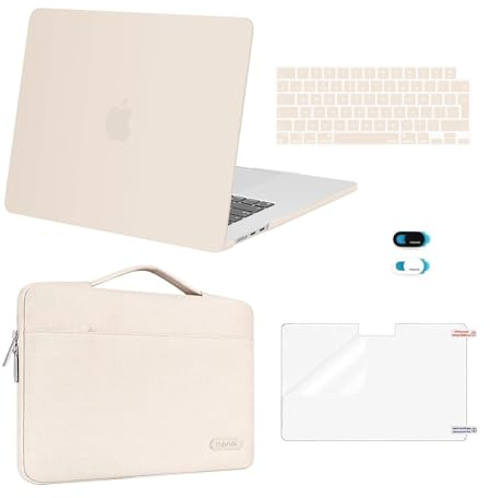 MOSISO Kit 5-en-1 Coque Compatible avec MacBook Air 15 Pouces M5 M4 M3 M2